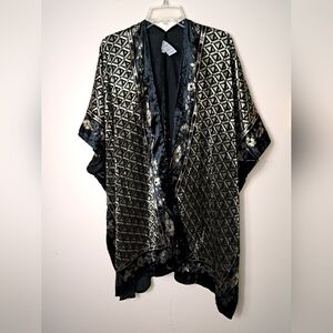 CHICO'S  One Size Velvet Burnout Open Front Poncho ~ Witchy ~ Boho ~ Art To Wear